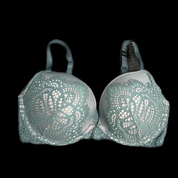 Victoria’s Secret Dream Angels Push Up Padded Lace Bra Olive Green 32D - Picture 2 of 4